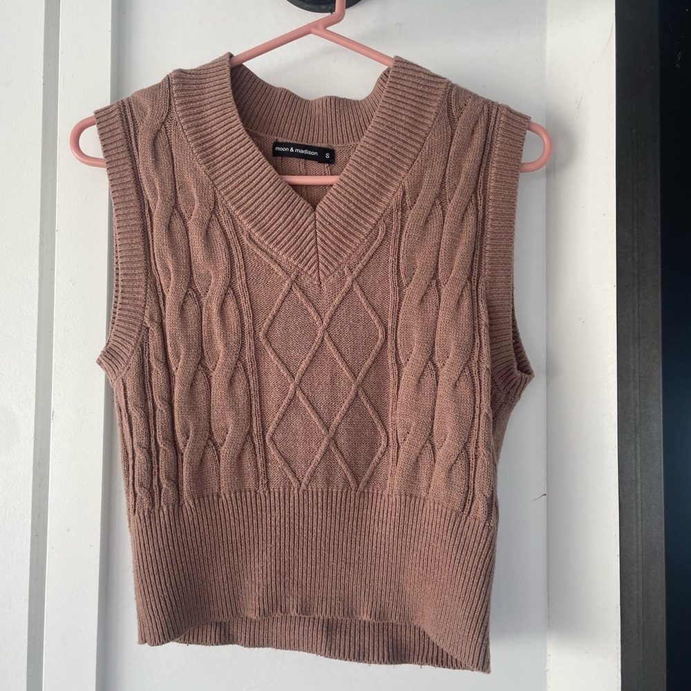Brown sweater vest